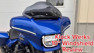 Klock Werks 10” Windshield Review for 2024 Harley Street Glide [upl. by Elocim]