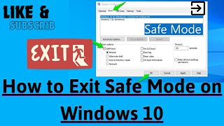 How to Exit Safe Mode on Windows 10 [upl. by Ovatsug912]