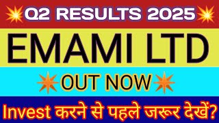 Emami Q2 Results 2025 🔴 Emami Ltd Results 🔴 Emami Share Latest News 🔴 Emami Ltd Share Latest News [upl. by Ayalat]