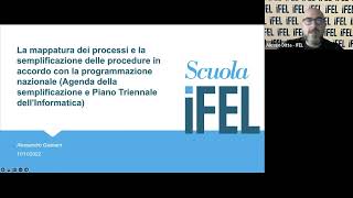 11112022  PIAO  La mappatura dei processi e la semplificazione delle procedure [upl. by Eenad]