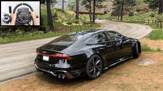 Audi RS7 Sportback  Forza Horizon 5 Cammus Steering Wheel Gameplay [upl. by Cowey959]