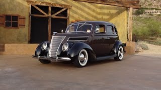 1937 Ford Slantback Custom 4 Door in Brown amp Black amp Engine Sound on My Car Story with Lou Costabile [upl. by Dorelia5]