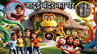 Jadui Khani Monkey House Hindi Moral Story Dosti ki Anokhi Khani Jadui Ghar [upl. by Jarred]