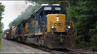 CSX SD402 amp SMOKEY B408 Lead local train L080 [upl. by Anayhd]