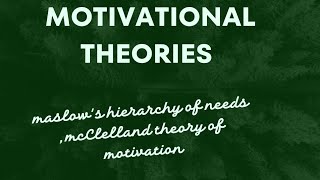 motivational theories maslowshierarchy of needs mcClelland theory of motivation utet2024 ctet [upl. by Ciardap]