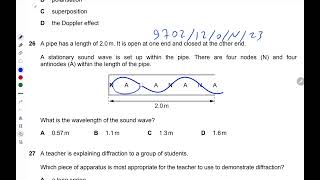 Cambridge AS and A level physics paper 12 October November 2023 Waves 970212on23 [upl. by Arakahs]