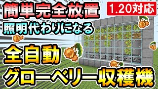 120対応｜完全放置で取り放題！グロウベリーを勝手に回収できる全自動グローベリー収穫機の作り方（PEPS4SwitchXboxWin10）マイクラ統合版Bedrock Edition [upl. by Eelitan]