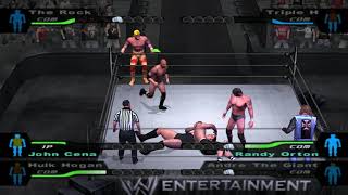 Rock John Cena and Hulk Hogan VS Andre The Giant Randy Orton and Triple H I Generations Collide [upl. by Keffer]