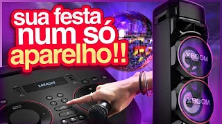 KARAOKE LUZES E SINCRONIZAÇÃO DE 3 DISPOSITIVOS AO MESMO TEMPO UNBOXING DA CAIXA XBOOM RN9 DA LG 🔊 [upl. by Kaiser]