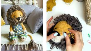 Knitted Lion  Eye sockets  PolushkaBunny [upl. by Ybhsa437]