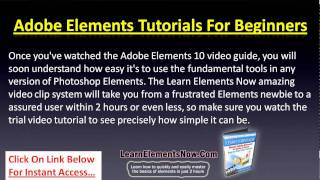 Adobe Elements 10 Video Tutorial Training [upl. by Finkelstein]