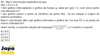 Prova Resolvida AFA2013  2014  Função Quadrática e Inequações [upl. by Estel299]