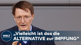 BUNDESTAG Lauterbach sorgt für Verwirrung –quotVielleicht brauchen wir die Impfpflicht gar nicht mehrquot [upl. by Berman]