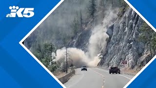 Basketball size boulder part of large rock slide near Lake Chelan [upl. by Janenna]