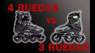 Diferencias entre patines en línea de 4 ruedas y de 3 ruedas o triskates [upl. by Orozco]