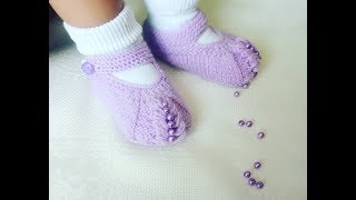 Zapatitos para bebe en dos agujas [upl. by Atwood475]