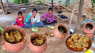 how to cook HANDI Chicken Curry  cooking ampeating  home made handi chicken recipe  rural village [upl. by Nodnrb]