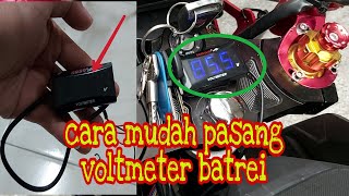 tutorial cara pasang voltmeter batrei di sepeda listrik [upl. by Hillard]