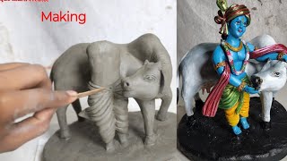 कृष्णा मूर्ति बनाने सीखें  Krishna murti making  mitti se murti kaise banate hain [upl. by Croteau]