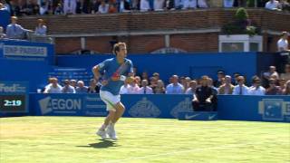 Cheeky Andy Murray trick shot vs JoWilfried Tsonga at Queens final 2011 drop shot HD quality [upl. by Fair]