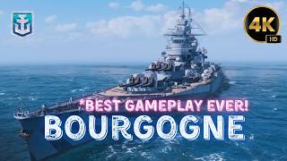 BEST BATTLESHIP GAMEPLAY EVER  Battleship BOURGOGNE  WOWS Replay  World of Warships [upl. by Jan945]