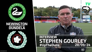 Stephen Gourley Post Match Interview  Newington Vs Dundela  28th September 2024 [upl. by Draillih]