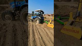 New Holland 6010 4x4 on laser leveler automobile farming tractordriving tractor agriculture [upl. by Barina]