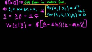 Representing homoscedasticity and no autocorrelation in matrix form  part 1 [upl. by Burkhard9]