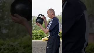 Exercise for impact strength with a 16 kg kettlebellshorts [upl. by Einamrej]