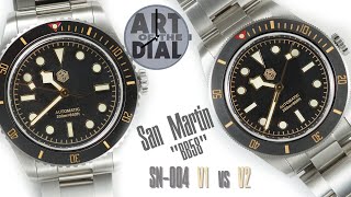 San Martin x WatchDives SN004 V2 vs V1 BB58 Watch Review [upl. by Novyart]