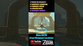 BOTW More Great Weapons Locations zelda botwtips botw [upl. by Riabuz]