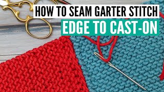 How to join seams in garter stitch  edge stitch to caston edge [upl. by Norud]