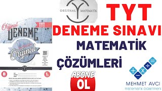 ORJİNAL YAYINLARI TYT SINAVI  1 MATEMATİK ÇÖZÜMLERİ TEK PART [upl. by Abbotsen754]