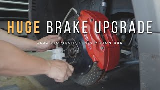 350Z Big Brake Kit Install  Stoptech 14quot Rotors 64 Piston [upl. by Yared238]