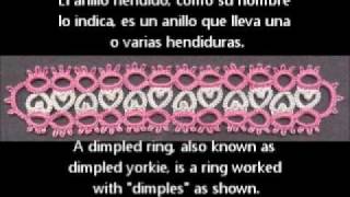 Frivolitetatting lesson 86  anillo hendido  dimpled yorkie [upl. by Demodena241]