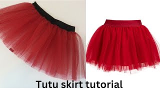 How to make a Tutu skirt for a five year old ball skirt tutorial Tulle skirt with elastic band [upl. by Gahan]