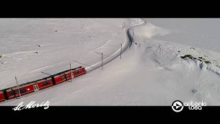 St Moritz  Aerial winter season video  Engadin Valley [upl. by Nibuz370]