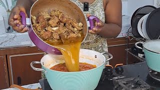 Mummy cook delicious cow meat Stew for the family viral food [upl. by Inoliel]