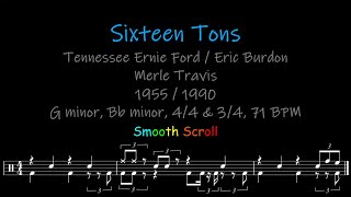 Sixteen Tons Chords Lyrics and Timing [upl. by Reiser]