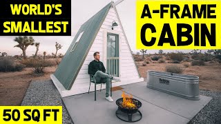 WORLDS SMALLEST AFRAME CABIN 50 sqft Full Tiny AFrame Cabin Tour [upl. by Auberta]