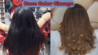 Base Color Change on Metallic Hair  Lashes Beauty Parlour HairColor [upl. by Blase]