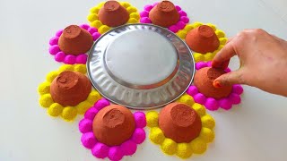 दीये से बनाये दिवाली की रंगोली  HAPPY Diwali Rangoli Designs to Brighten Your Home  Diwali Rangoli [upl. by Lita]