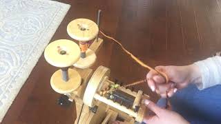 how to ply yarn off a lazy kate on the top how to ply on spinoluton spinning wheel [upl. by Sset]