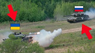 Ukrainian Leopard Tank Hits a Russian Tank in the Zaporozhye region [upl. by Lenhart]