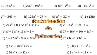 Factorización de Polinomios [upl. by Ebenezer]