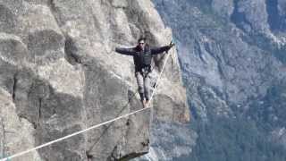 Tightrope walker falls off the top of Yosemite Falls [upl. by Ynaiffit]