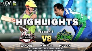 Lahore Qalandars vs Multan Sultans  Full Match Highlights  Match 29  15 March  HBL PSL 2020 [upl. by Larine]