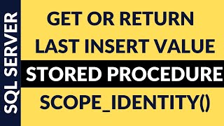 How to return last identity value sql server scopeidentity [upl. by Hamer754]