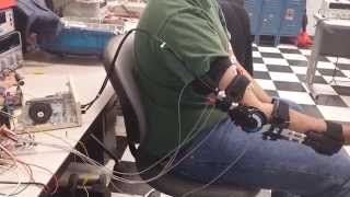 ExoArm Exoskeleton Arm Brace controlled by Automated EMG Mode and Joystick Mode [upl. by Jo315]