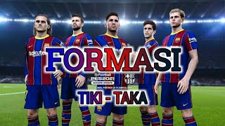 Trik Formasi TikiTaka Barcelona PES 2021 Gembox Patch [upl. by Yrrol]